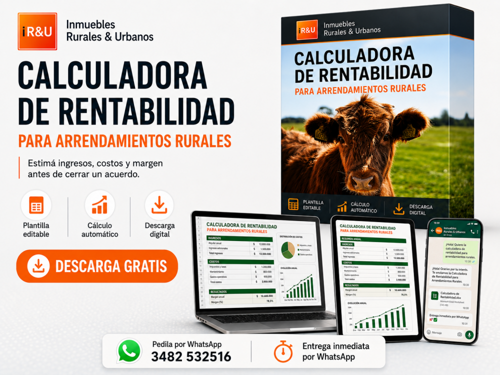 ¿Tu arrendamiento te está dejando ganancias reales? Descarga gratis nuestra Calculadora de Rentabilidad Rural